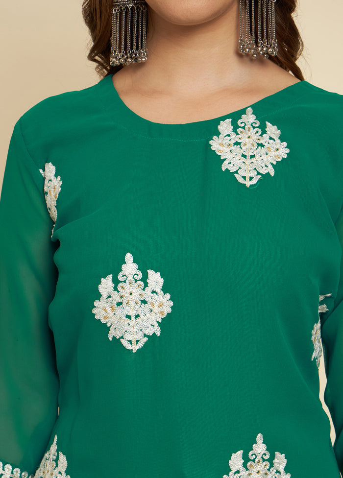 Green Readymade Cotton Long Kurti - Indian Silk House Agencies