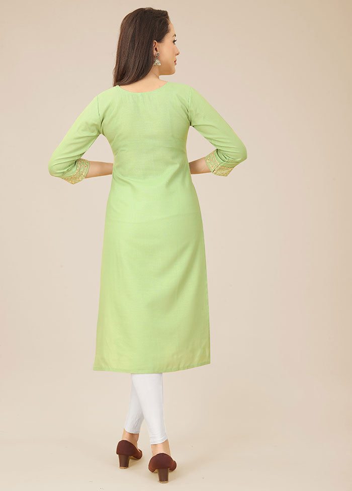 Pista Green Readymade Cotton Kurti - Indian Silk House Agencies