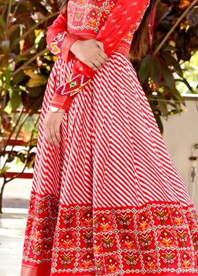 Red Readymade Silk Indian Dress - Indian Silk House Agencies