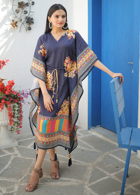 Blue Readymade Cotton Kaftaan - Indian Silk House Agencies