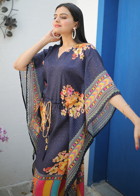 Blue Readymade Cotton Kaftaan - Indian Silk House Agencies