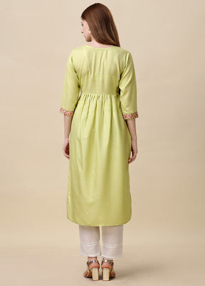 Green Readymade Viscose Anarkali Kurti - Indian Silk House Agencies