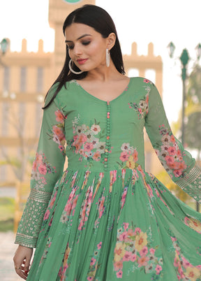 Pista Green Readymade Georgette Indian Dress - Indian Silk House Agencies