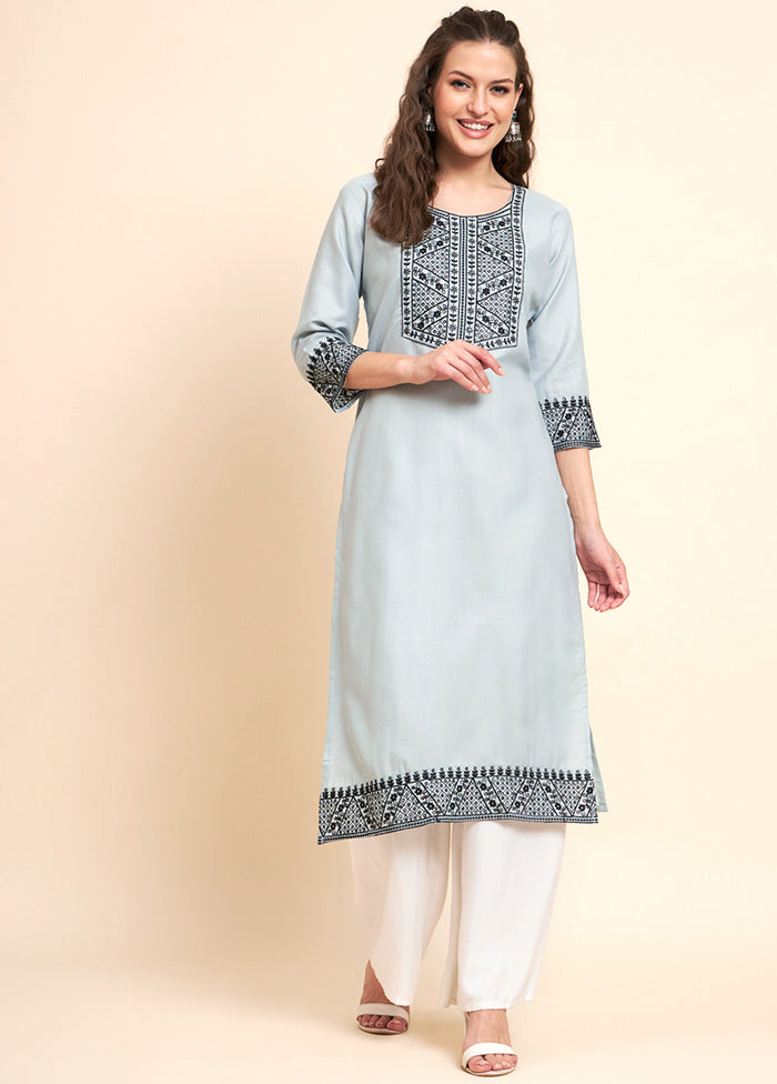 Grey Readymade Cotton Kurti - Indian Silk House Agencies
