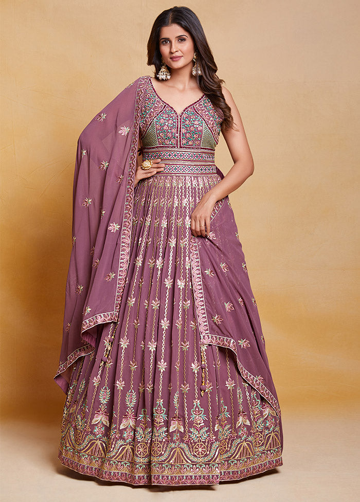 Lavender Readymade Georgette Indian Dress - Indian Silk House Agencies