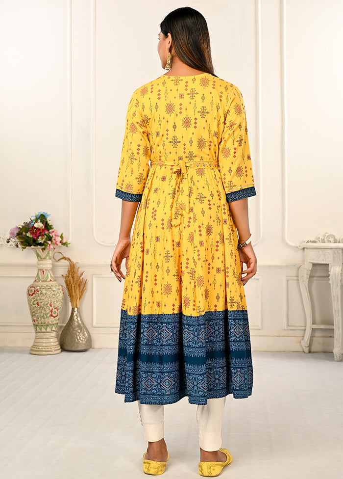 Yellow Readymade Cotton Kurti - Indian Silk House Agencies