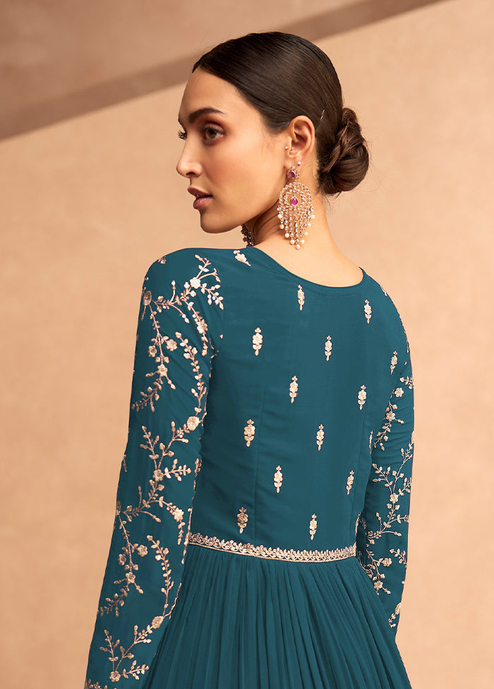 3 Pc Rama Unstitched Georgette Suit Set - Indian Silk House Agencies