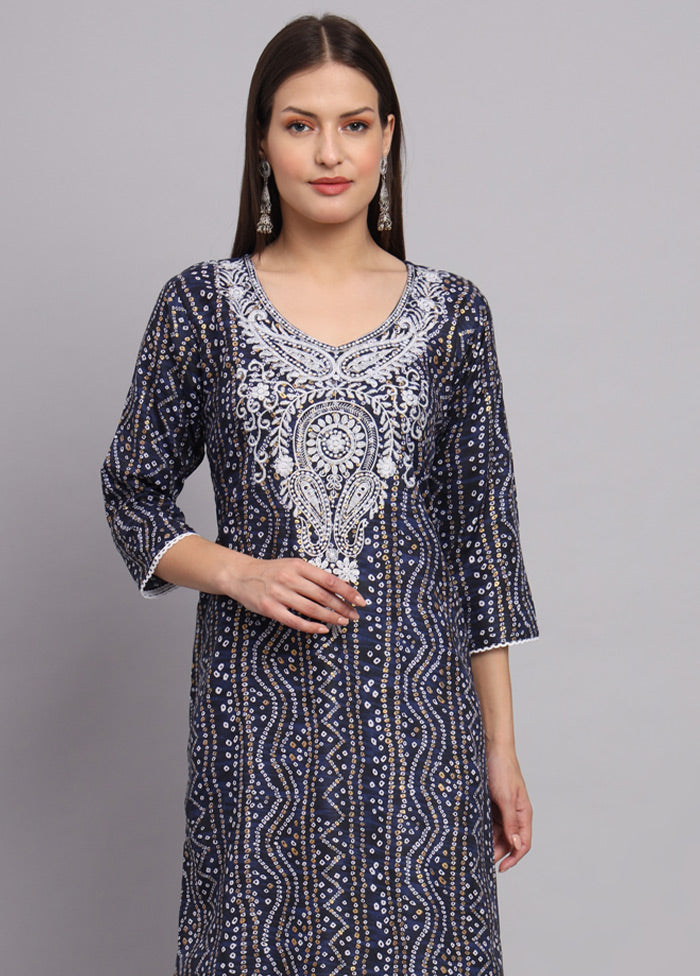 Blue Readymade Cotton Kurti - Indian Silk House Agencies