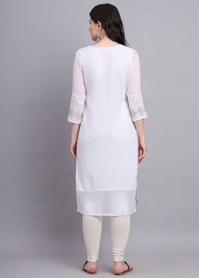 White Readymade Georgette Kurti - Indian Silk House Agencies