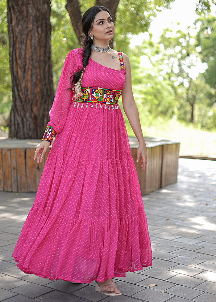Pink Readymade Georgette Kurti - Indian Silk House Agencies