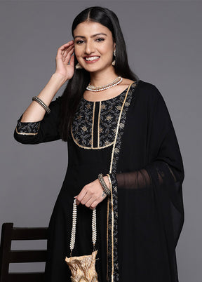 3 Pc Black Readymade Rayon Suit Set - Indian Silk House Agencies