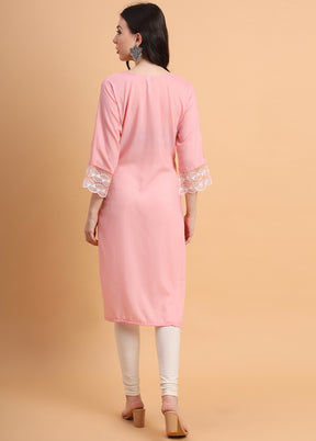 Pink Readymade Silk Kurti - Indian Silk House Agencies