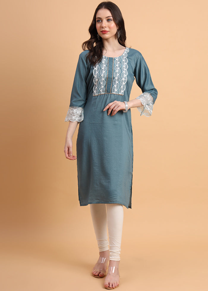 Grey Readymade Silk Kurti - Indian Silk House Agencies