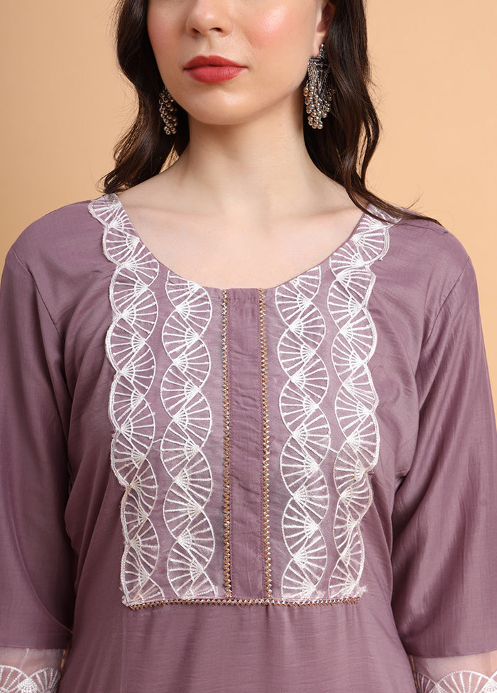 Mauve Readymade Silk Kurti - Indian Silk House Agencies