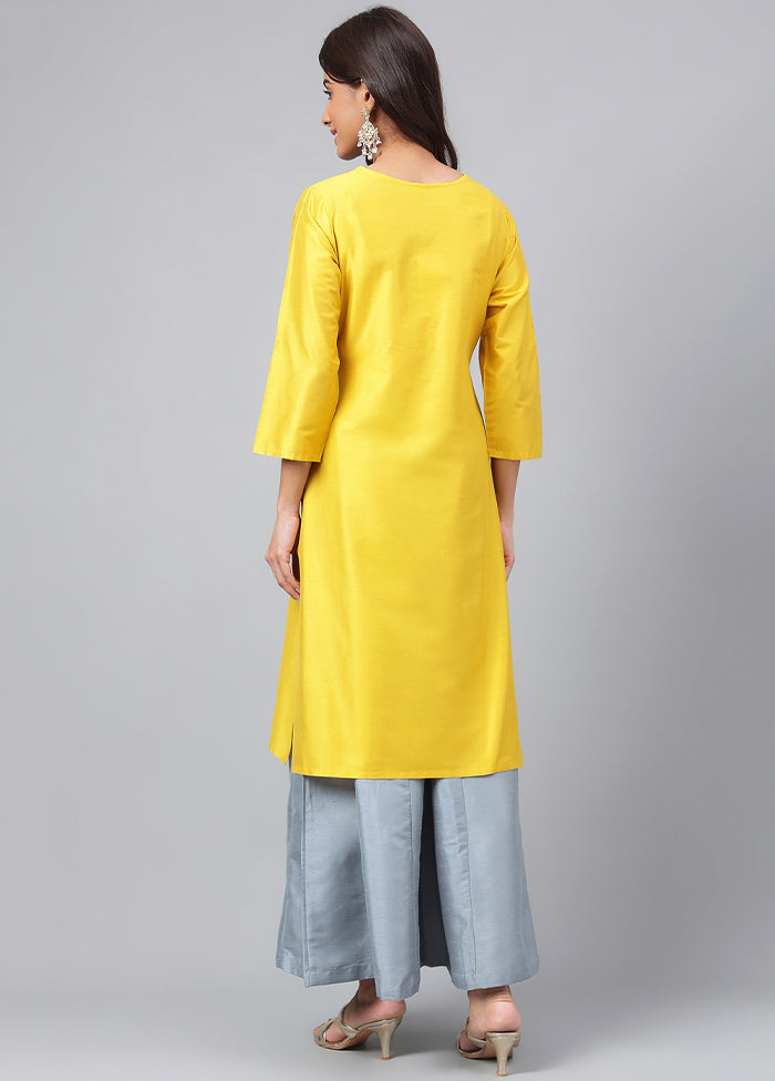 Yellow Readymade Silk Kurti - Indian Silk House Agencies