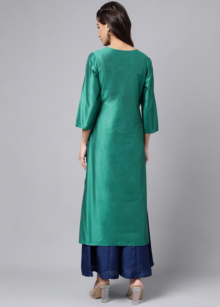 Green Readymade Silk Kurti - Indian Silk House Agencies