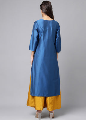 Blue Readymade Silk Kurti - Indian Silk House Agencies