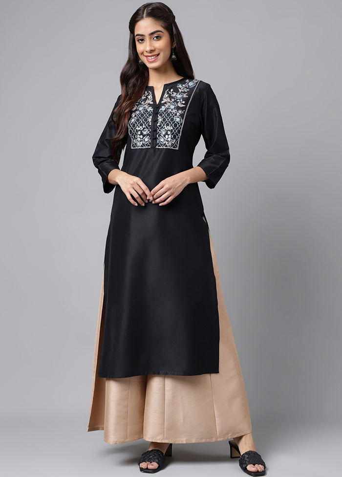 Black Readymade Silk Kurti - Indian Silk House Agencies