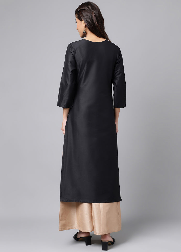 Black Readymade Silk Kurti - Indian Silk House Agencies