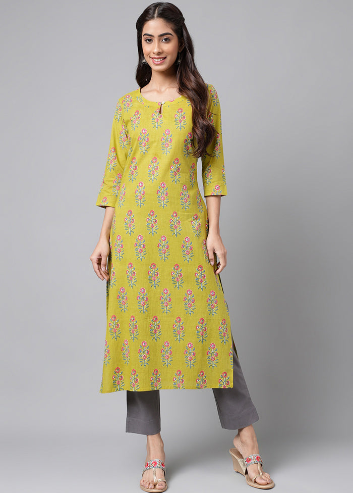 Green Readymade Cotton Kurti - Indian Silk House Agencies