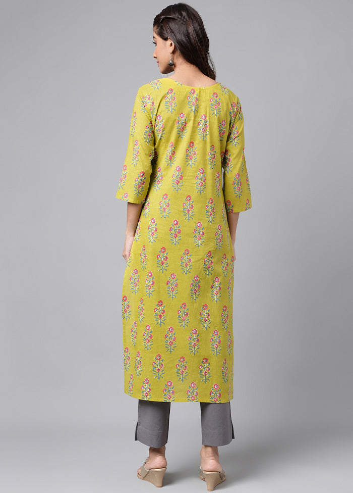 Green Readymade Cotton Kurti - Indian Silk House Agencies