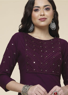 Wine Readymade Rayon Kurti - Indian Silk House Agencies