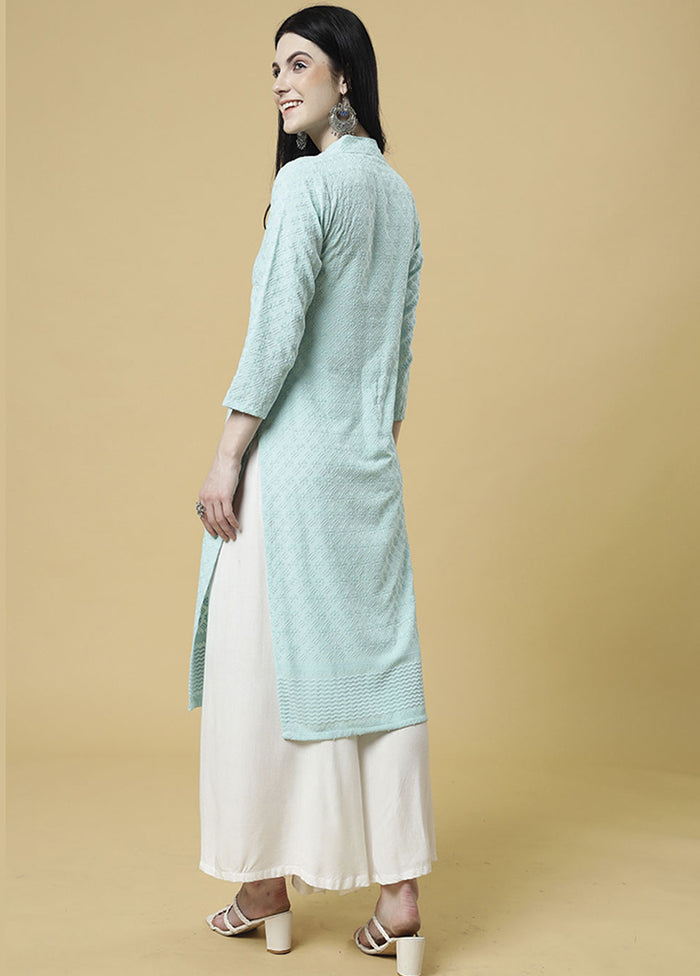 Blue Readymade Silk Kurti - Indian Silk House Agencies