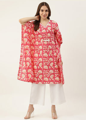 Pink Readymade Cotton Kaaftan - Indian Silk House Agencies