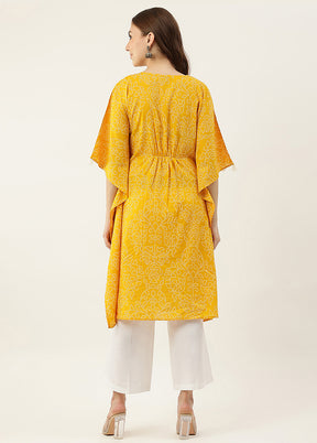 Yellow Readymade Cotton Kaaftan - Indian Silk House Agencies