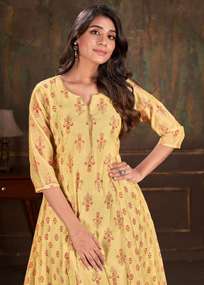 Yellow Readymade Cotton Kurti - Indian Silk House Agencies