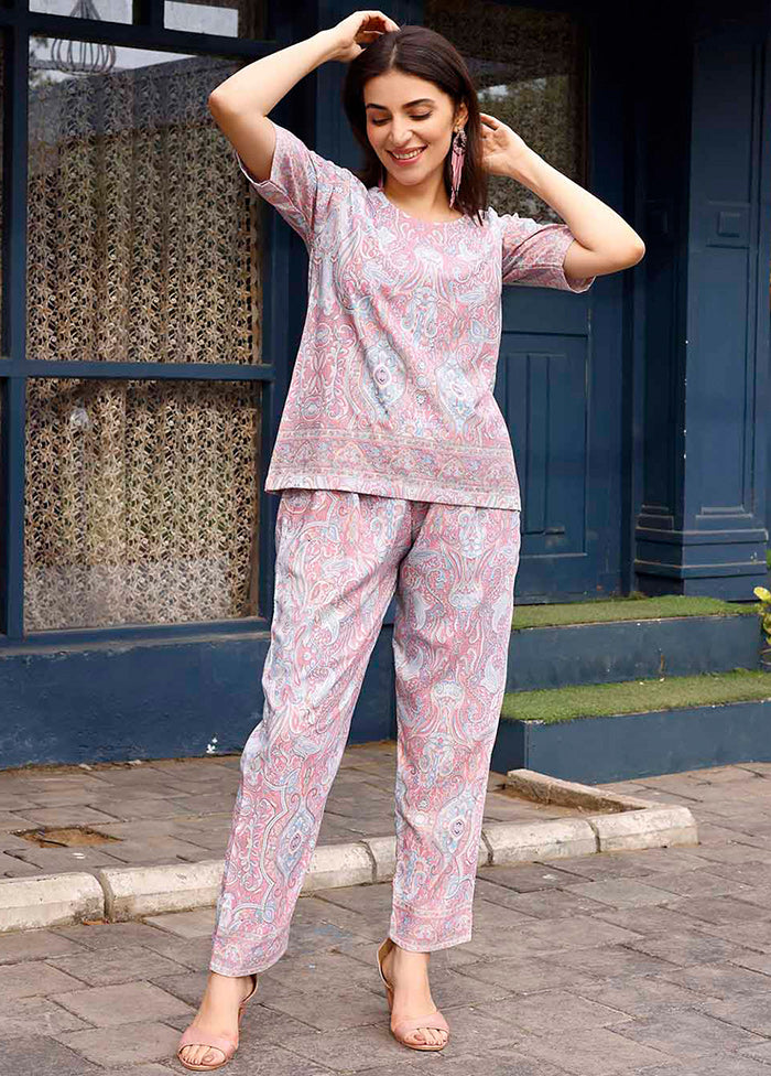 2 Pc Pink Readymade Rayon Kurti Set - Indian Silk House Agencies