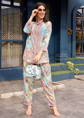 2 Pc Multicolor Readymade Rayon Kurti Set - Indian Silk House Agencies
