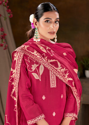 3 Pc Pink Readymade Viscose Suit Set - Indian Silk House Agencies