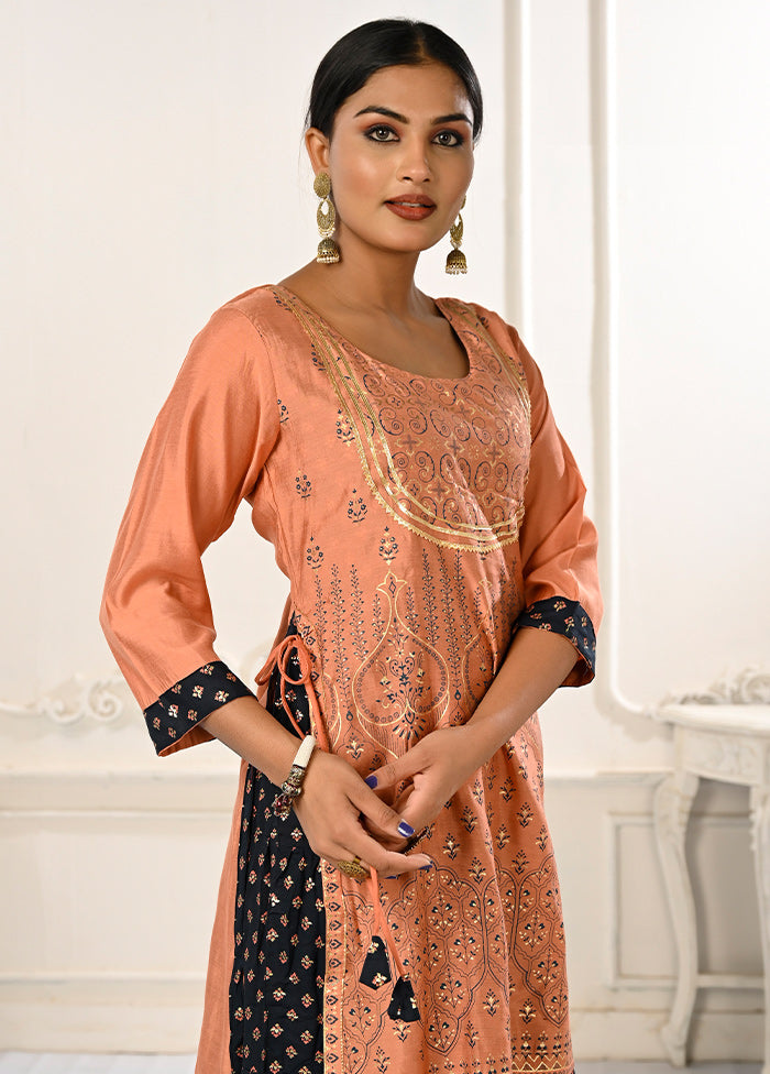 Peach Readymade Cotton Kurti - Indian Silk House Agencies