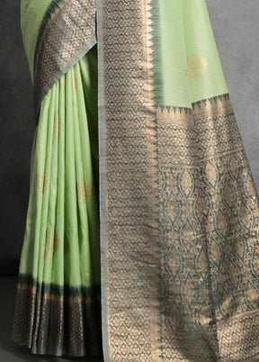 Pista Green Dupion Silk Saree With Blouse Piece - Indian Silk House Agencies