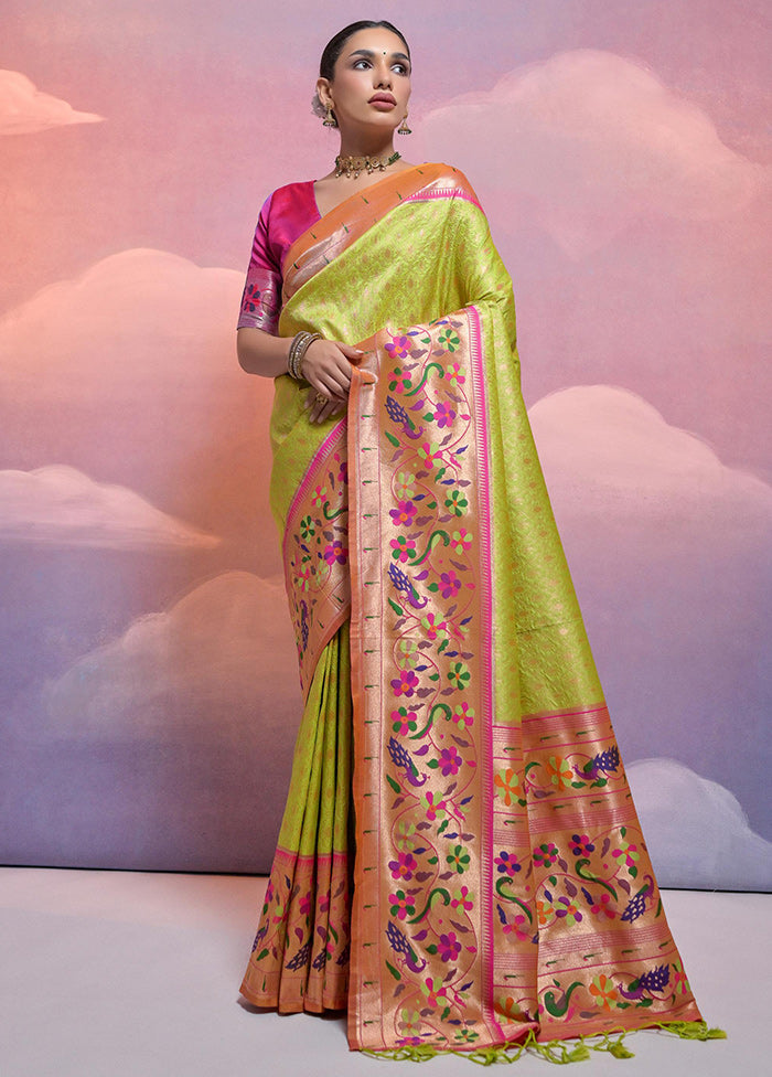 Mehendi Dupion Silk Saree With Blouse Piece - Indian Silk House Agencies