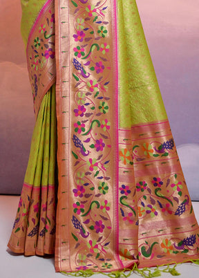 Mehendi Dupion Silk Saree With Blouse Piece - Indian Silk House Agencies