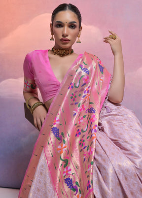 Purple Dupion Silk Saree With Blouse Piece - Indian Silk House Agencies