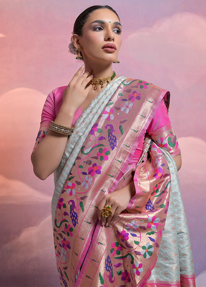 Sea Green Dupion Silk Saree With Blouse Piece - Indian Silk House Agencies