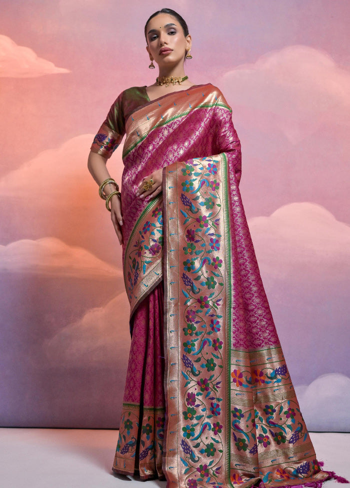 Wine Dupion Silk Saree With Blouse Piece - Indian Silk House Agencies