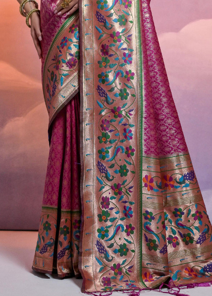 Wine Dupion Silk Saree With Blouse Piece - Indian Silk House Agencies