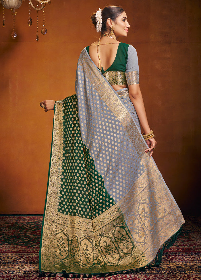 Green Georgette Saree With Blouse Piece - Indian Silk House Agencies