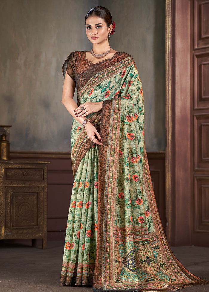 Multicolor Dupion Silk Saree With Blouse Piece - Indian Silk House Agencies