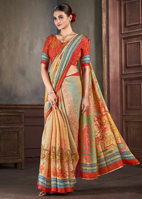 Multicolor Dupion Silk Saree With Blouse Piece - Indian Silk House Agencies