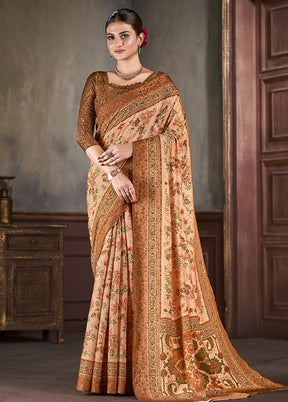 Multicolor Dupion Silk Saree With Blouse Piece - Indian Silk House Agencies