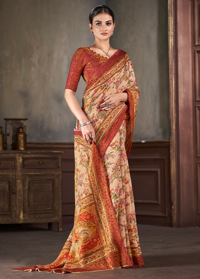 Multicolor Dupion Silk Saree With Blouse Piece - Indian Silk House Agencies