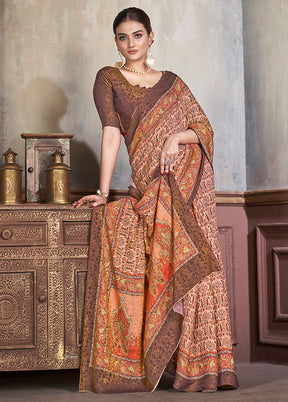 Multicolor Dupion Silk Saree With Blouse Piece - Indian Silk House Agencies