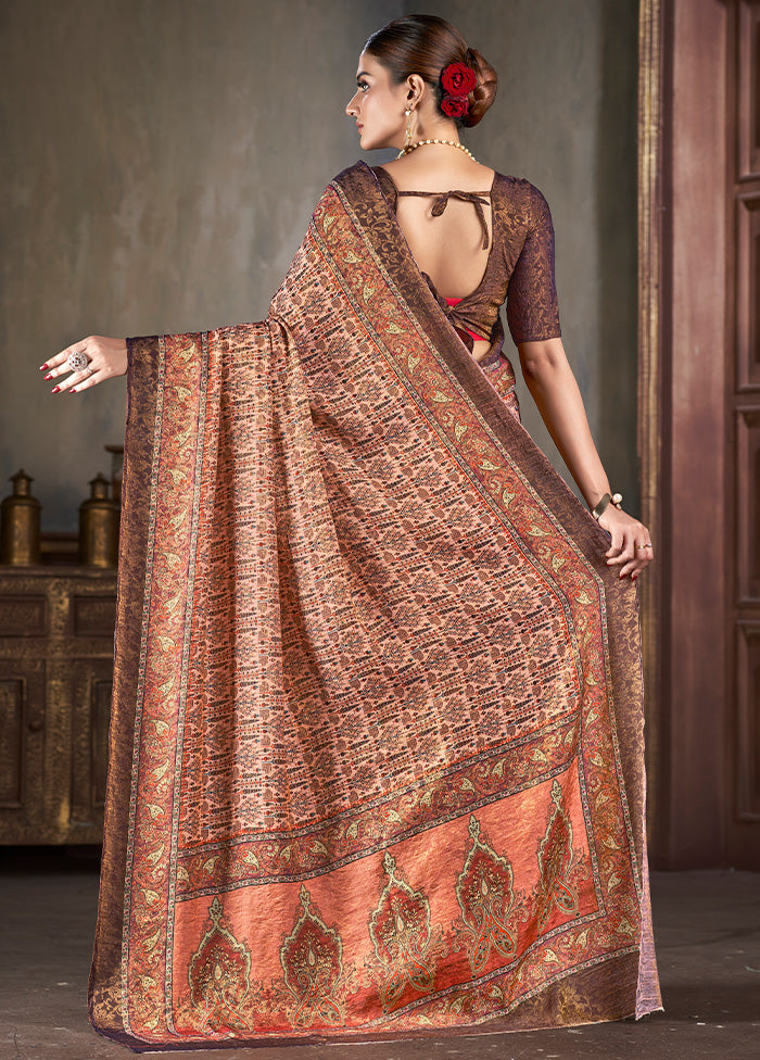 Multicolor Dupion Silk Saree With Blouse Piece - Indian Silk House Agencies