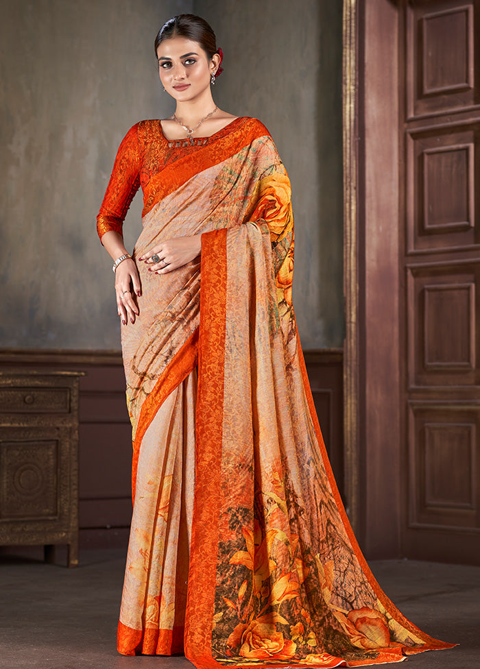 Multicolor Dupion Silk Saree With Blouse Piece - Indian Silk House Agencies