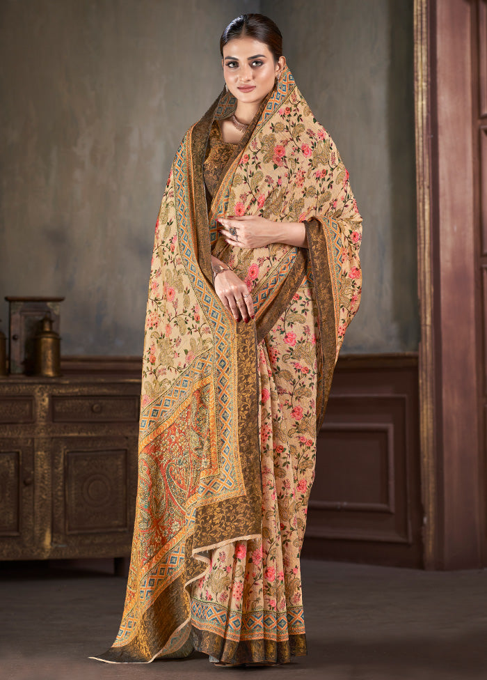 Multicolor Dupion Silk Saree With Blouse Piece - Indian Silk House Agencies